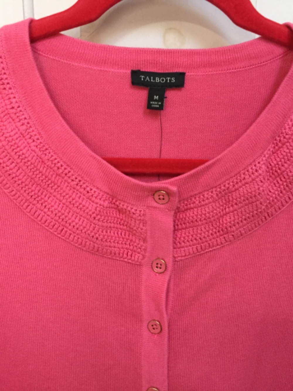 Talbots Pink Button-Up Knit Cardigan - Picture 5 of 15